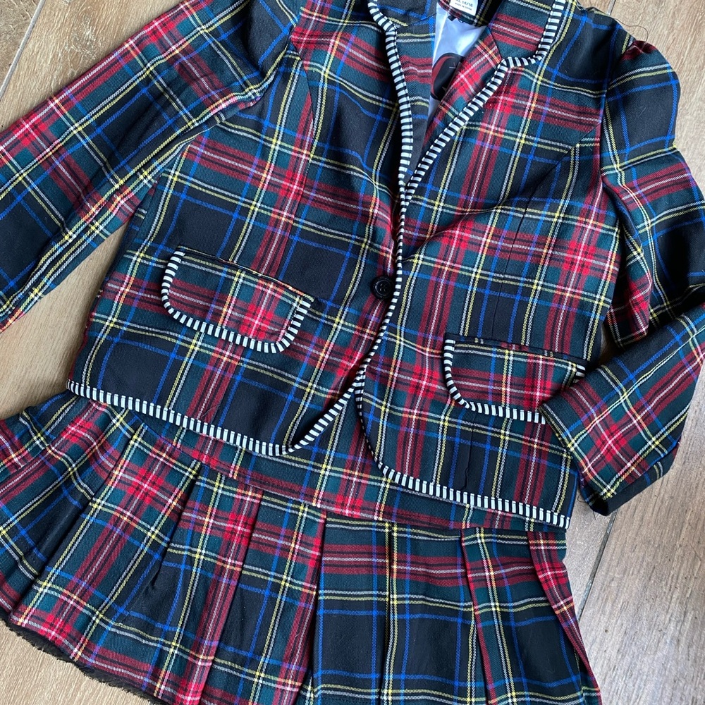 Harajuku Mini plaid skirt and jacket set. New never worn.